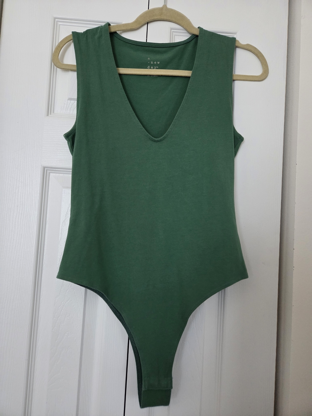 a new day Forest Green Deep V-Neck Sleeveless Bodysuit